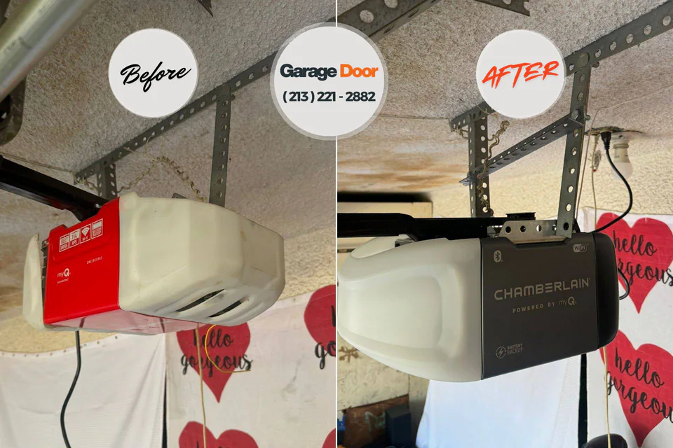 Before and after: garage door repair Gillette, NJ